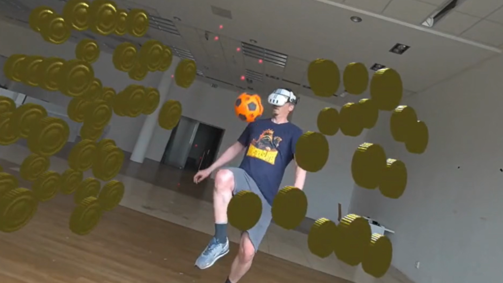 Ballee - Player collecting virtual coins with real ball
